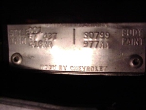 1967 CHEVY CORVETTE STINGRAY 